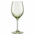 Verre à vin 450 ml H 23 cm en verre vert transparent à pied strié