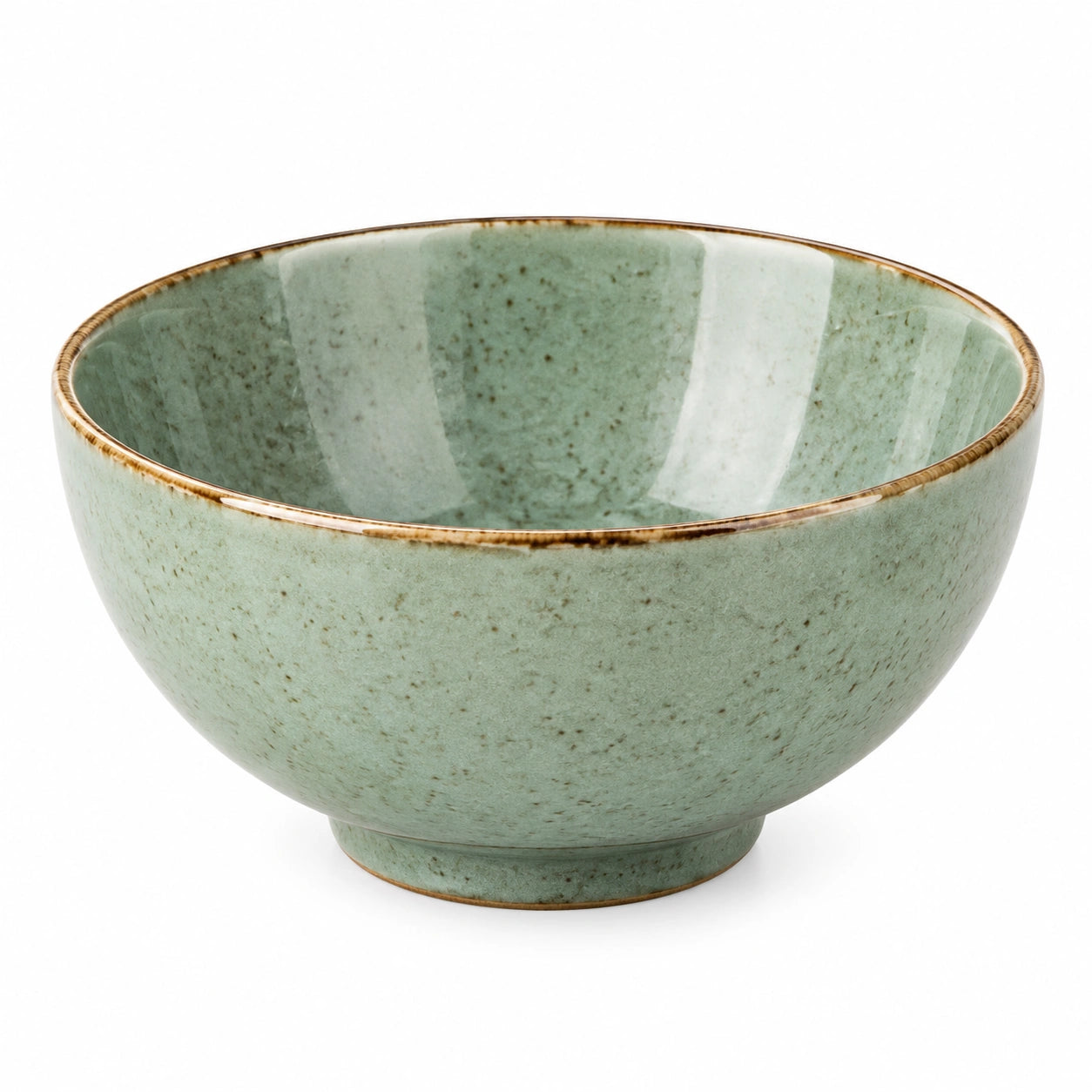 Bol 16 cm en céramique émaillée vert céladon pour repas style artisanal