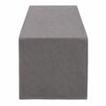 Chemin de table 180 x 40 cm en tissu gris style uni décoratif