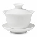Gaiwan 150 ml 11 cm en porcelaine blanche avec soucoupe style classique