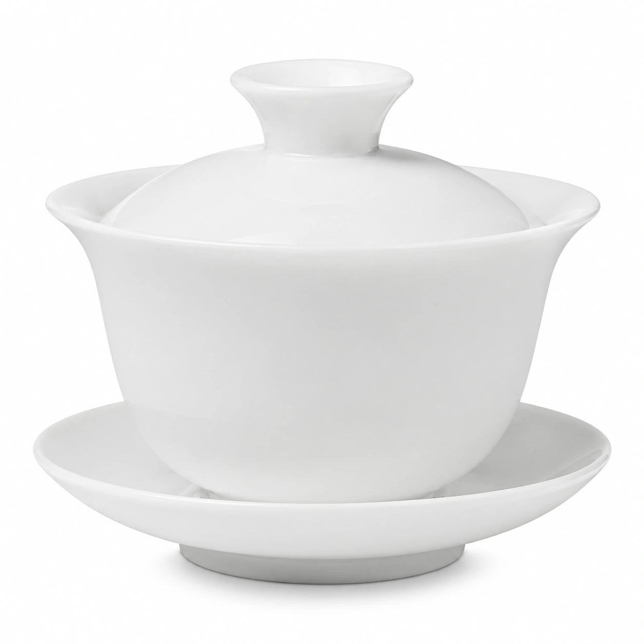 Gaiwan 150 ml 11 cm en porcelaine blanche avec soucoupe style classique