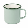 Tasse émaillée 400 ml vert menthe en acier avec anse pour boissons chaudes et froides