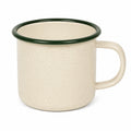 Mug en céramique 450 ml crème et vert à poignée style moucheté