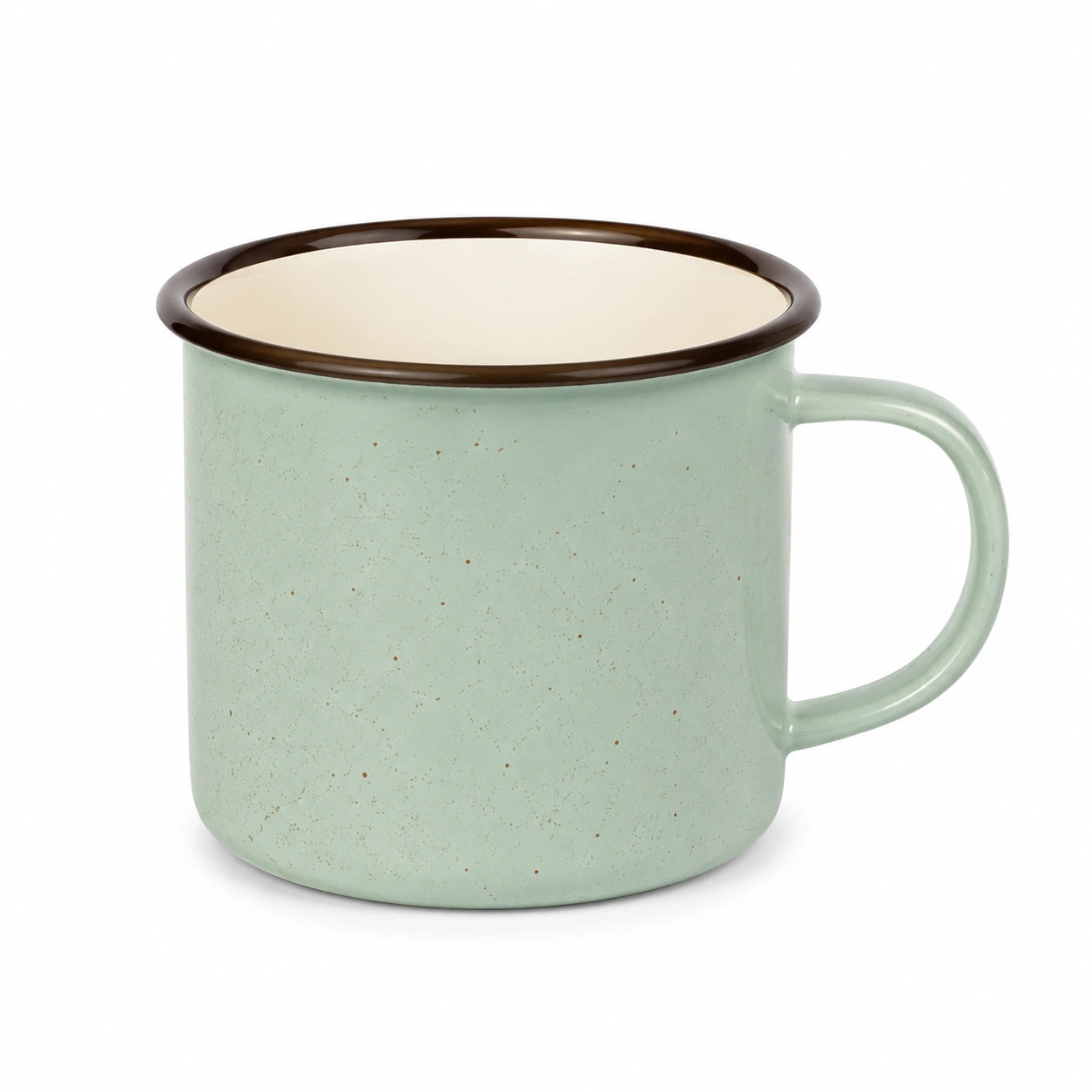 Mug émaillé 350 ml vert menthe 9 cm style vintage