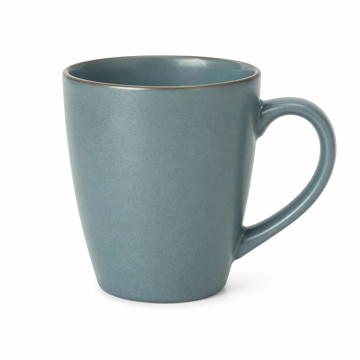 Tasse 400 ml en céramique bleu gris avec anse style contemporain