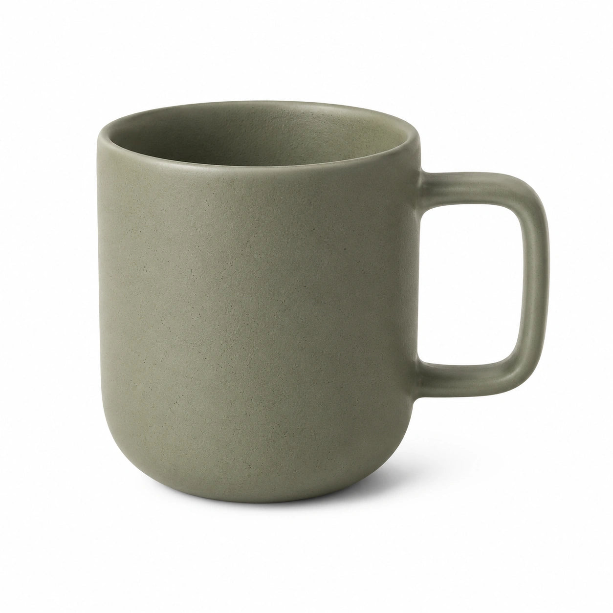 Mug 350 ml en grès vert avec anse style minimaliste