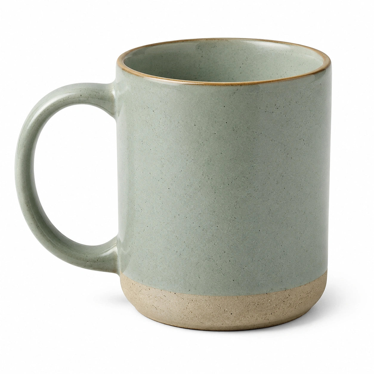 Mug en céramique 400 ml vert sauge style artisanal